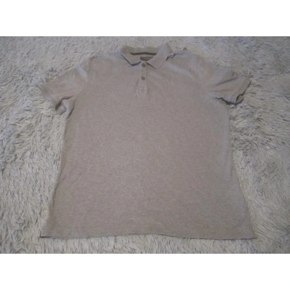Banana Republic Polo Shirt Mens Large Gray Short Sleeve Luxury Touch Cotton